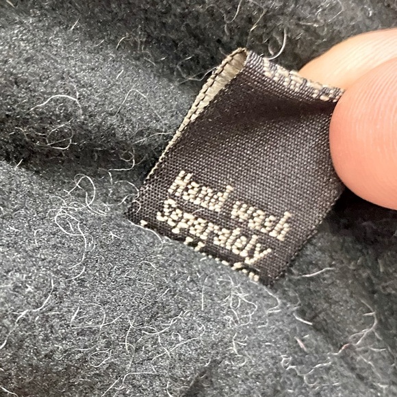 Kyber Blue Knit Full Zip Lined Wool Snowflake Flower Hoodie Sweater S - Picture 8 of 15